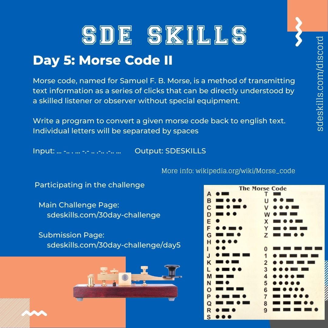 Day 5 - Morse Code I